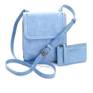 American Leather Co. Kansas Crossbody with Coin a purse in Glacier Croc